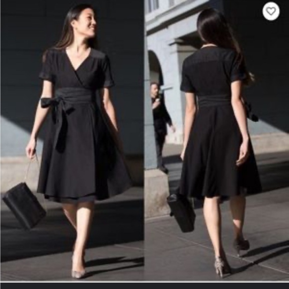 Betabrand Women's Sz. Small Carol Jean Indigo Short Sleeve Wrap Dress